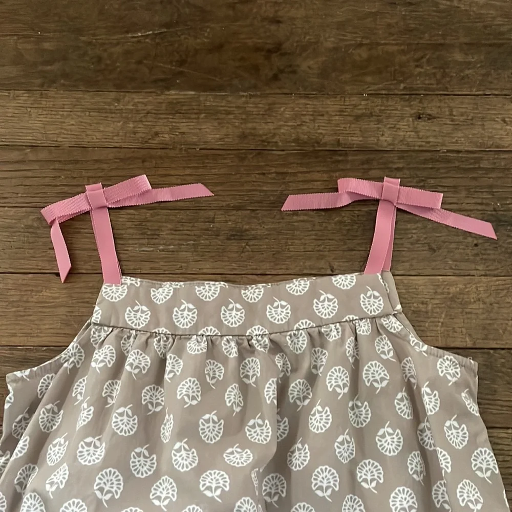 Hanna Andersson beige patterned summer dress for girl